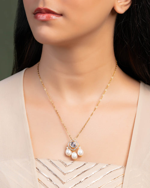 Nandini Polki And Diamond Pendant