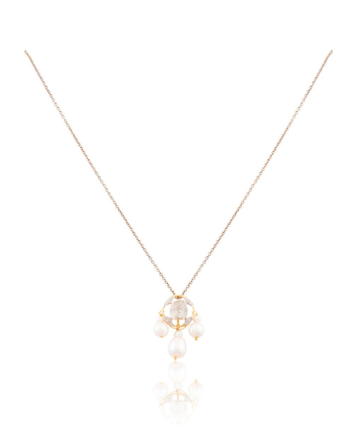 Vriddhi Pendant And Jignisha Tops Polki And Diamond Set