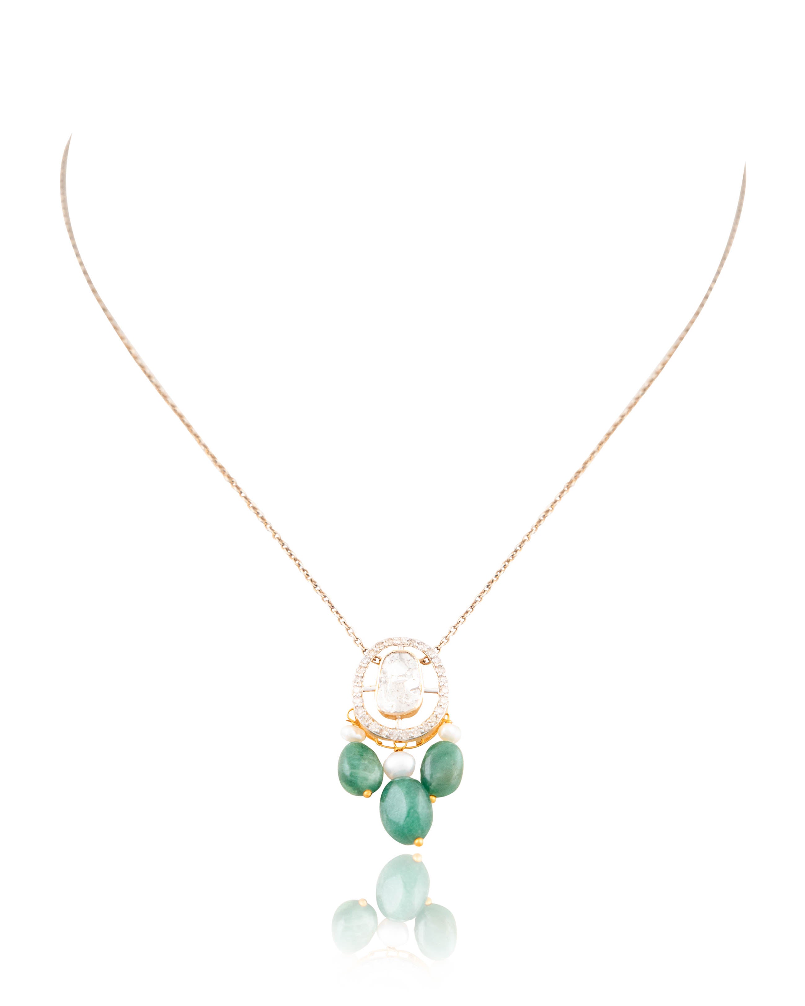 Piyu Polki And Diamond Pendant