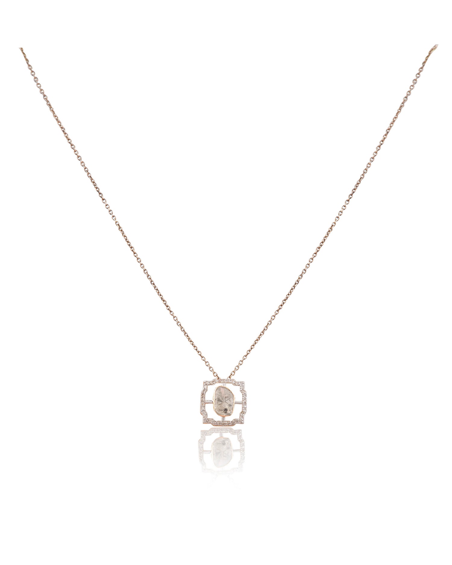 Priyanshi Polki And Diamond Pendant