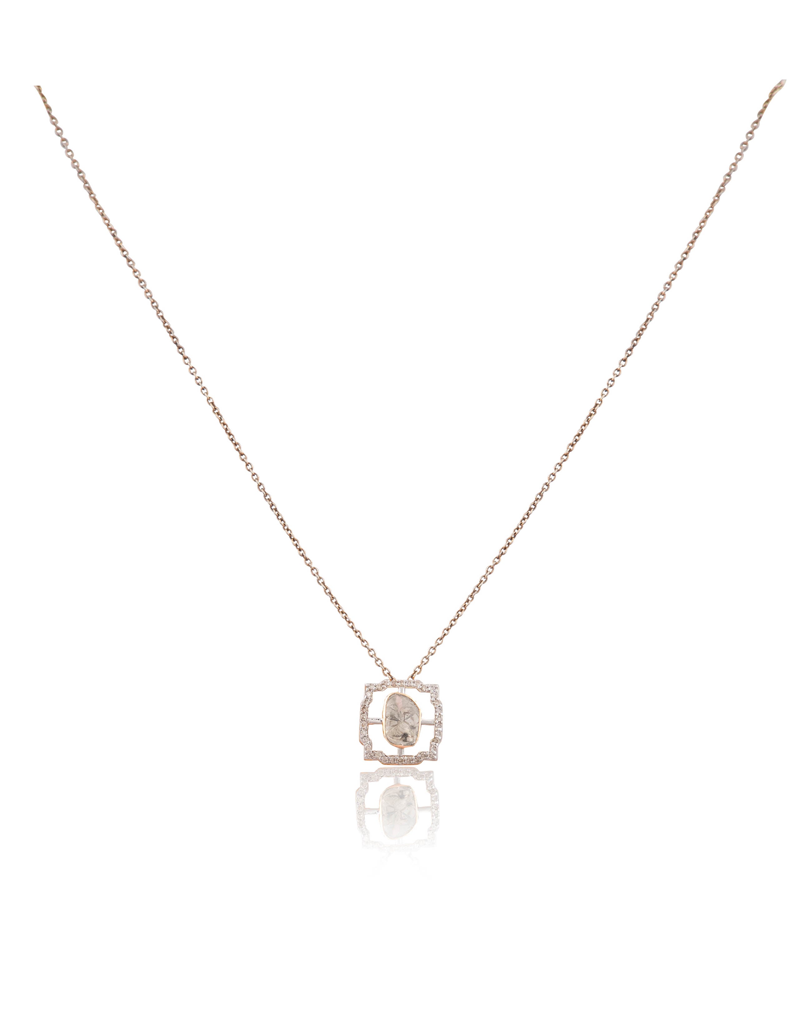 Priyanshi Polki And Diamond Pendant