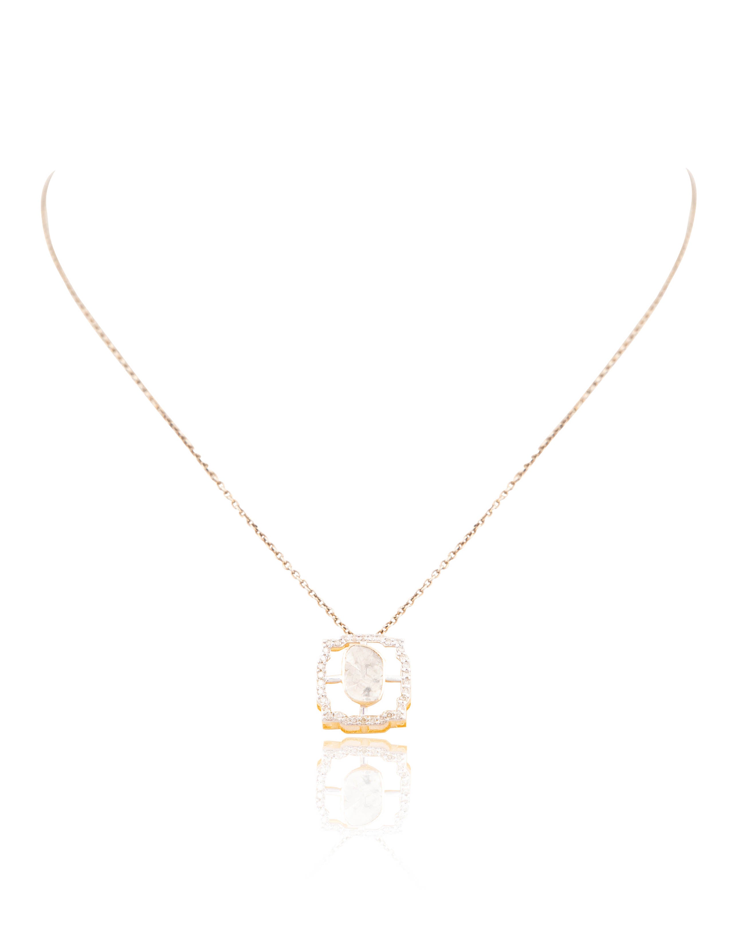 Priyanshi Polki And Diamond Pendant