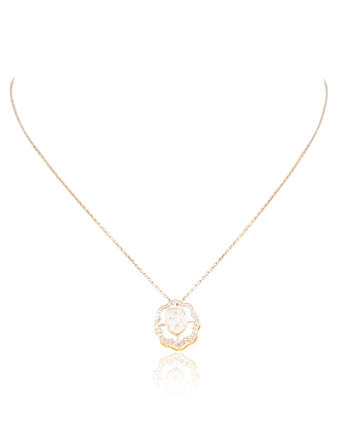 Pragya Pendant And Harvin Tops Polki And Diamond Set