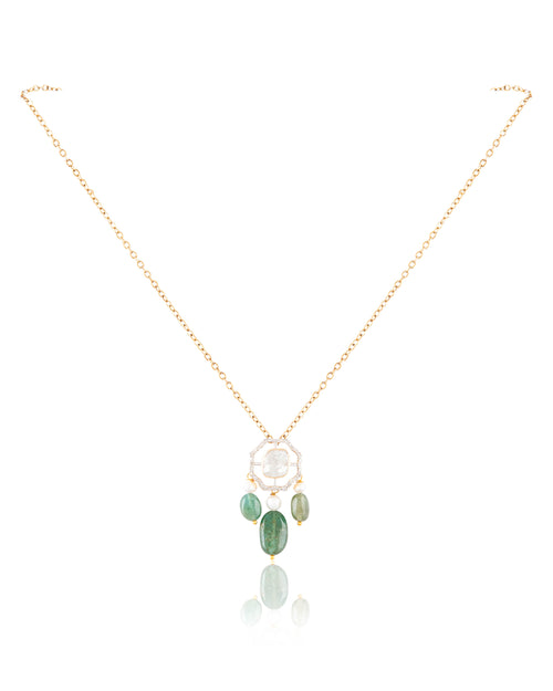 Karishma Pendant And Zivar Tops Polki And Diamond Set