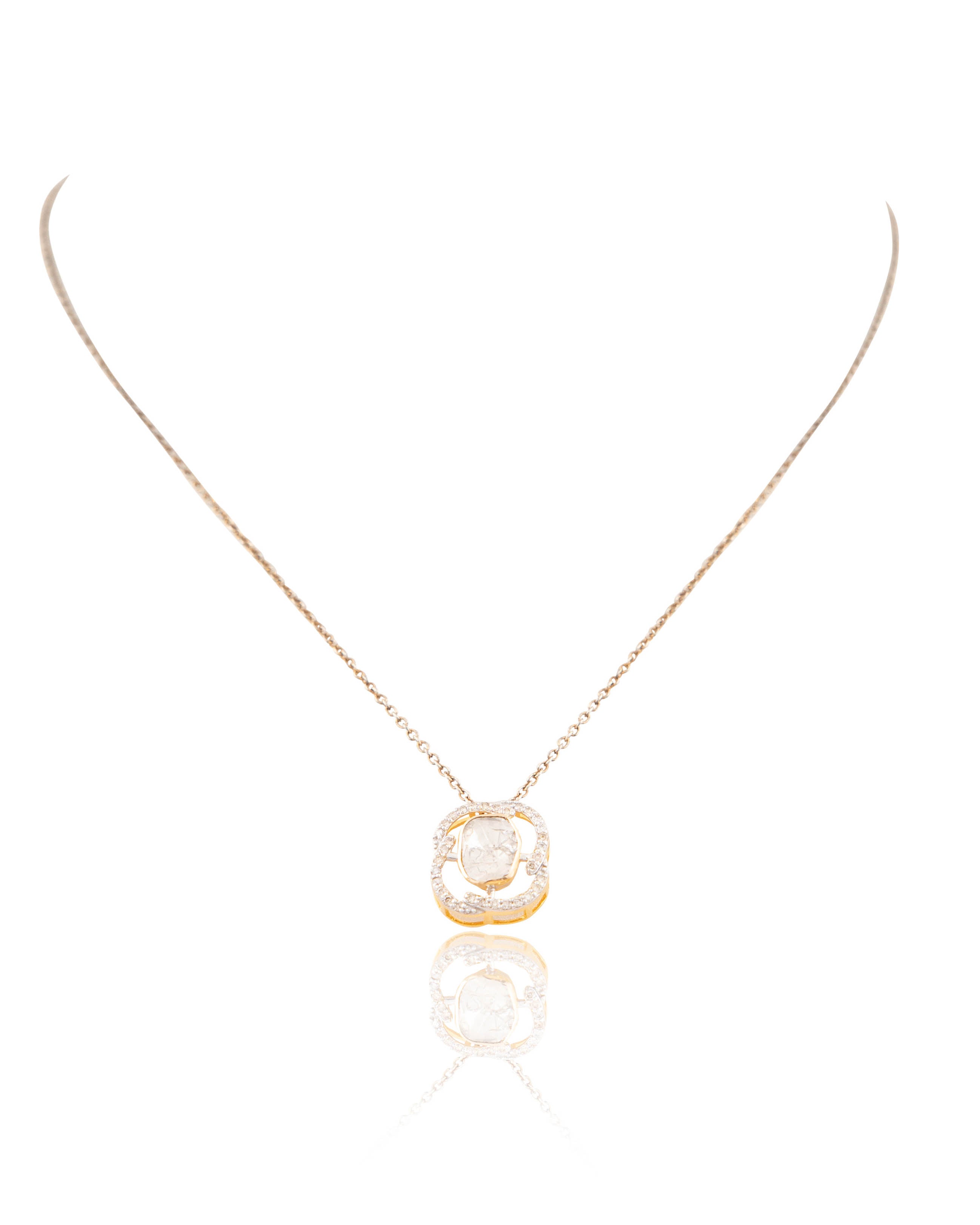 Arifa Polki And Diamond Pendant