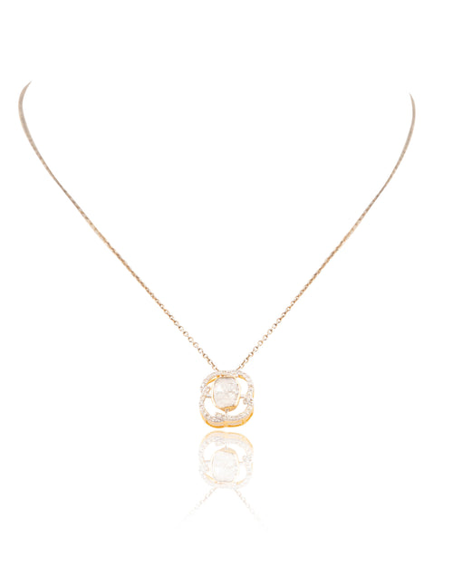 Arifa Pendant And Aarya Tops Polki And Diamond Set