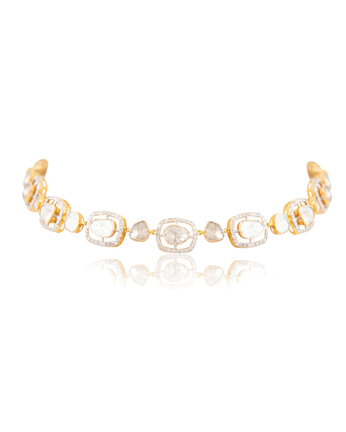 Ishita Choker And Divya Long Earrings Polki And Diamond Set