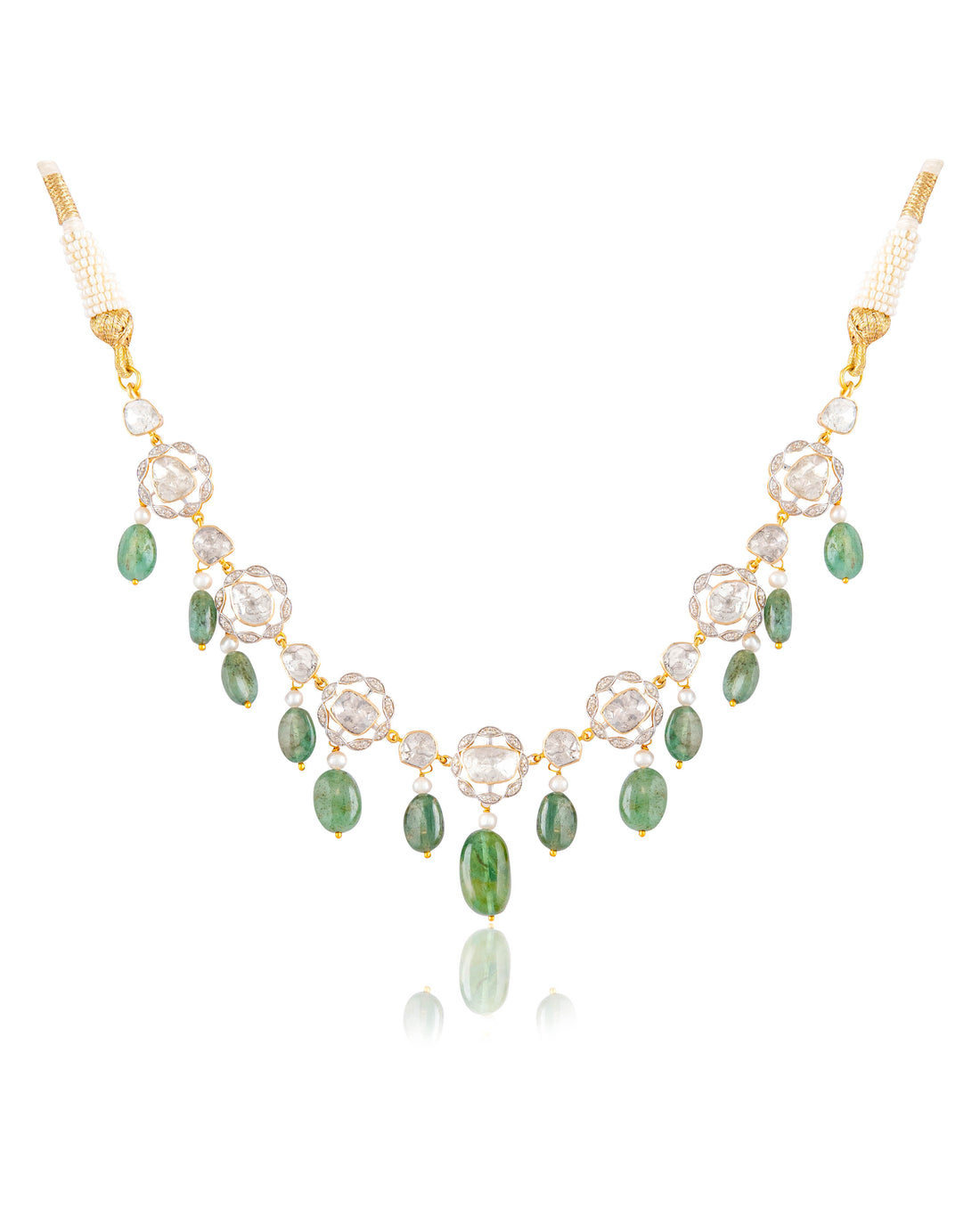 Trisha Choker And Farzana Long Earrings Polki And Diamond Set