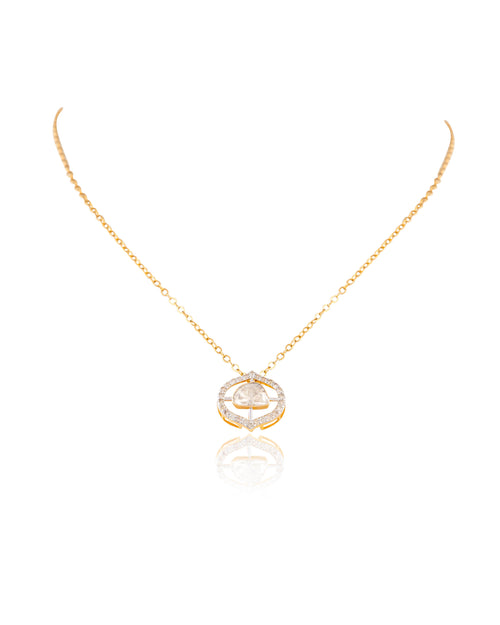 Tanushree Pendant And Bhagyashri Tops Polki And Diamond Set
