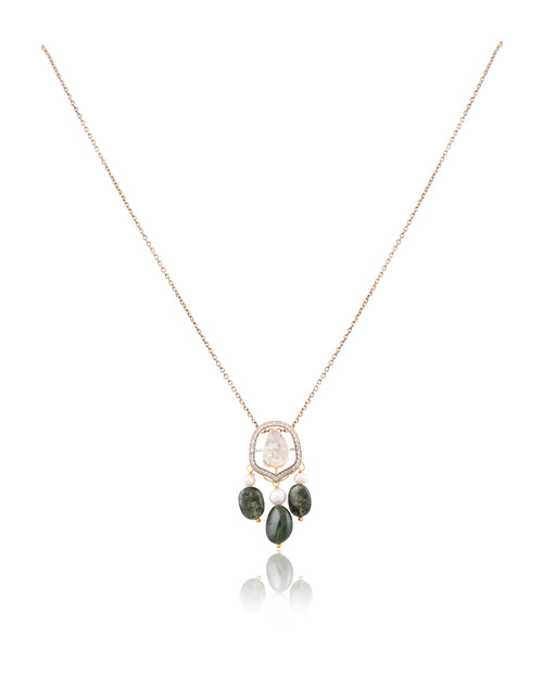 Erika Pendant And Hiteshri Tops Polki And Diamond Set