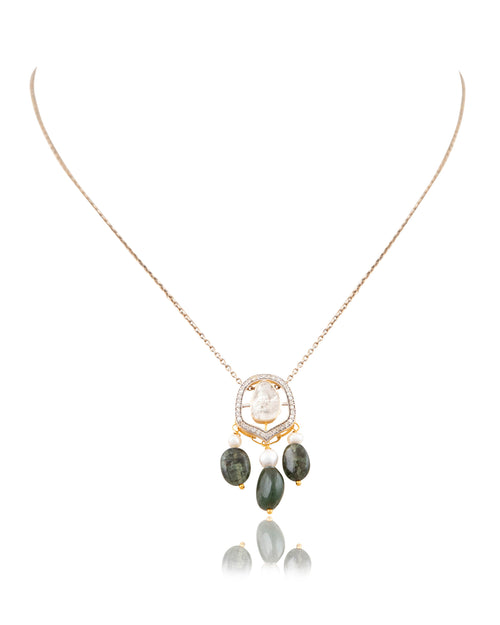 Erika Pendant And Hiteshri Tops Polki And Diamond Set