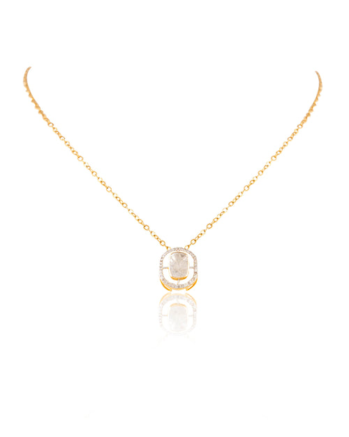 Medhya Pendant And Zohra Tops Polki And Diamond Set