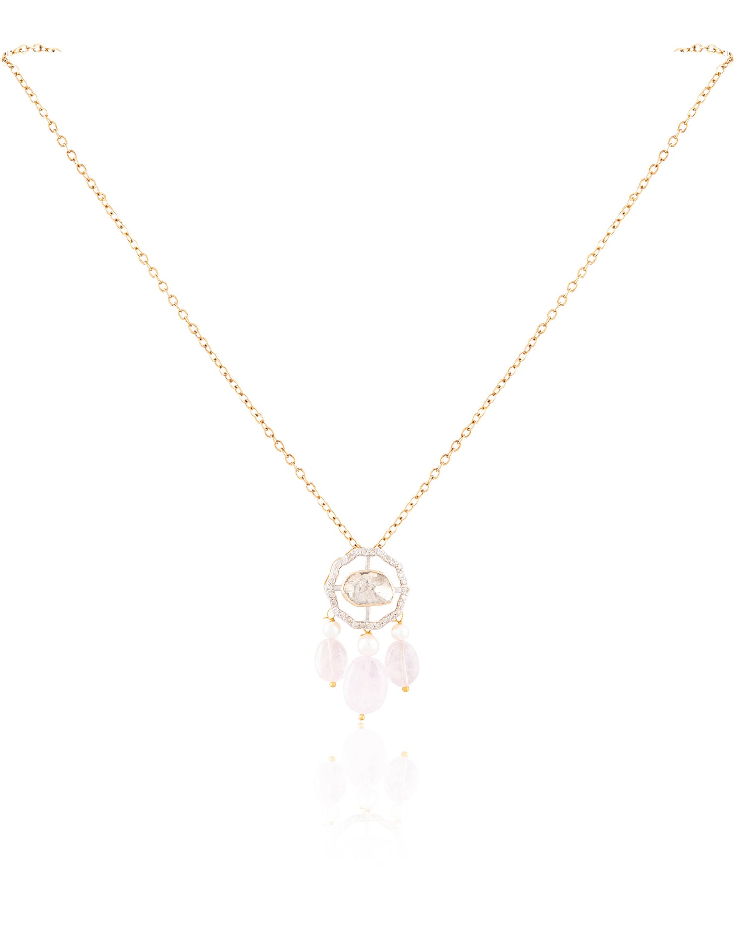 Asmita Polki And Diamond Pendant