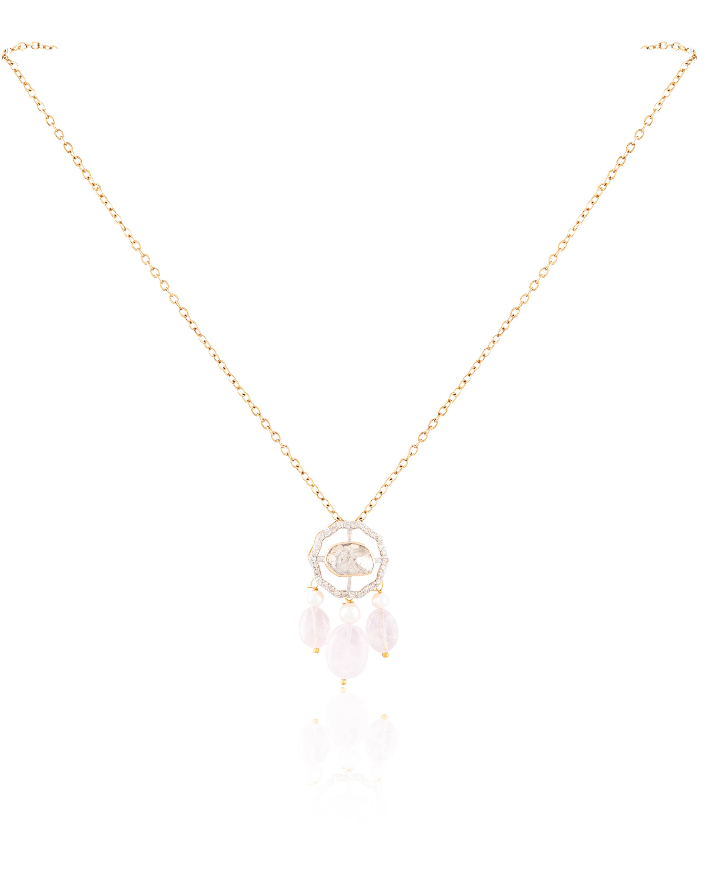 Asmita Polki And Diamond Pendant