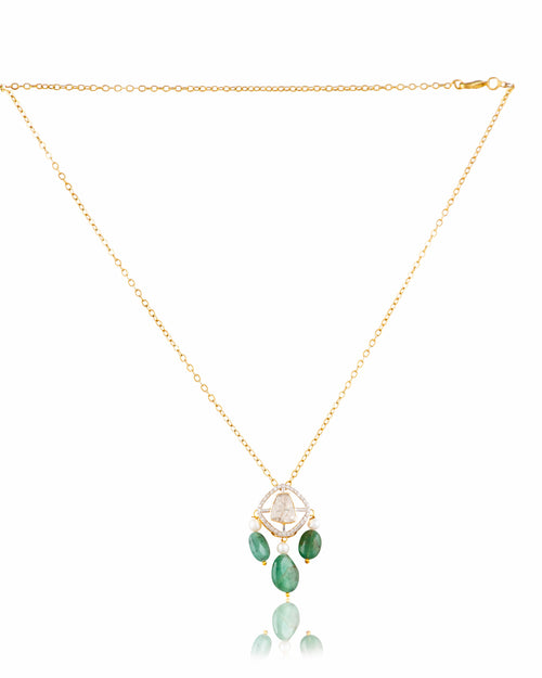 Pareen Polki And Diamond Pendant
