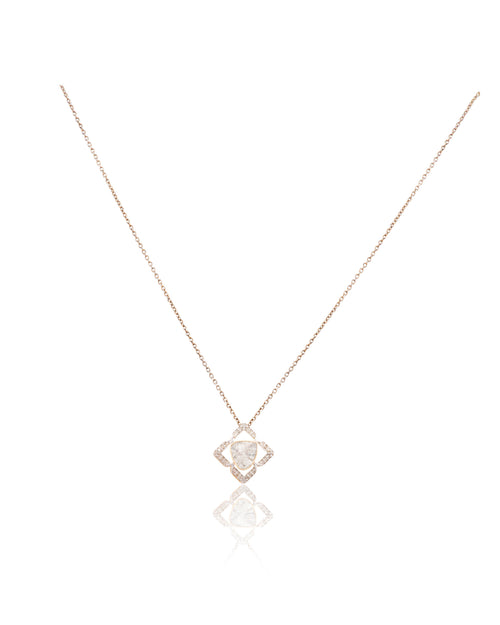 Ishani Pendant And Bhavika Tops Polki And Diamond Set