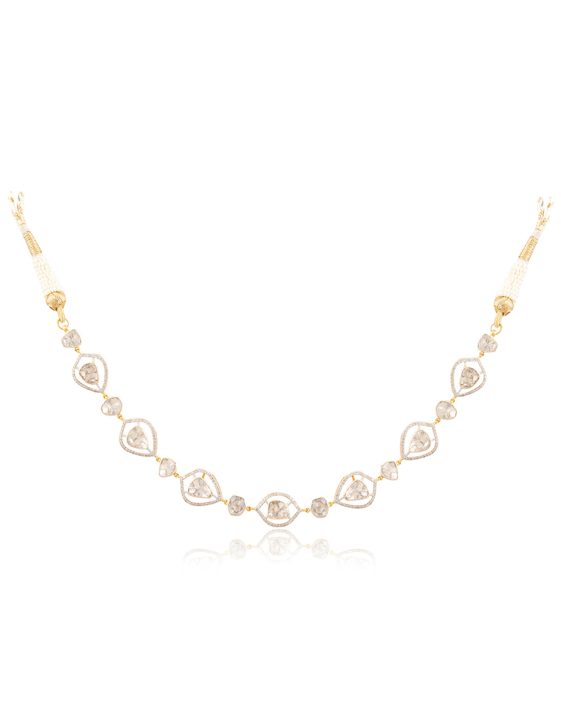 Ariana Choker And Ashika Long Earrings Polki And Diamond Set