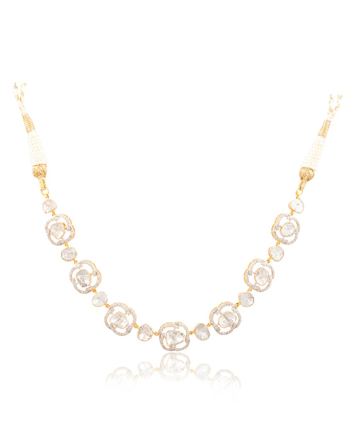 Preya Choker And Asha Long Earrings Polki And Diamond Set