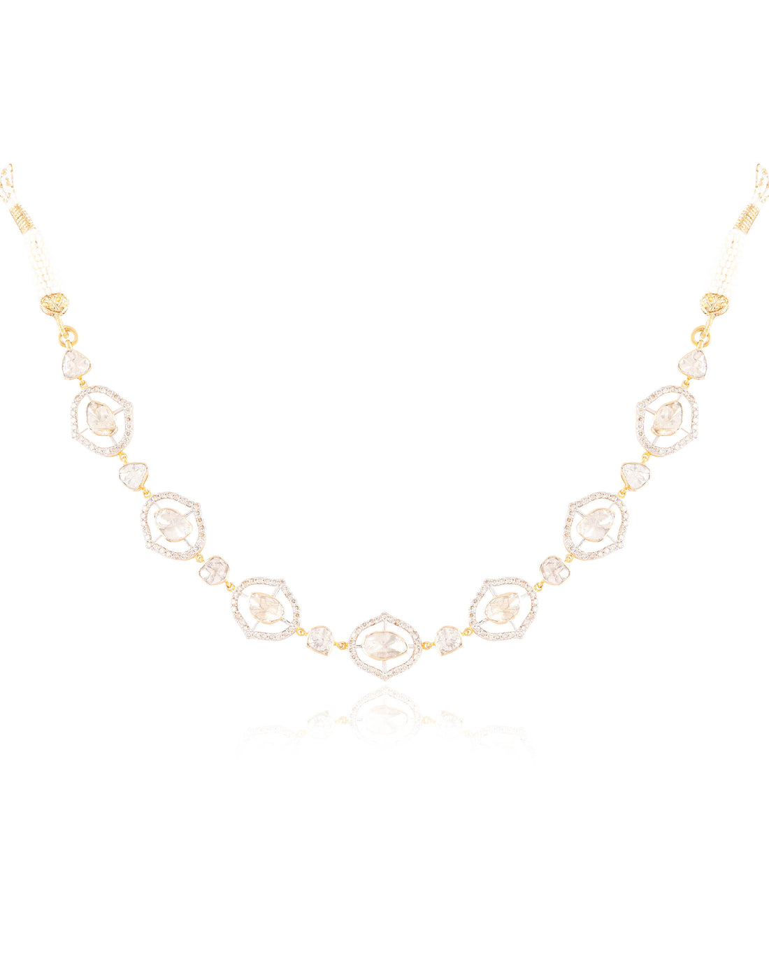 Sariah Choker And Naomi Long Earrings Polki And Diamond Set