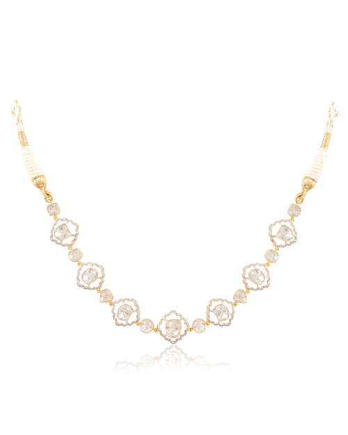 Priyanka Choker And Latika Tops Polki And Diamond Set