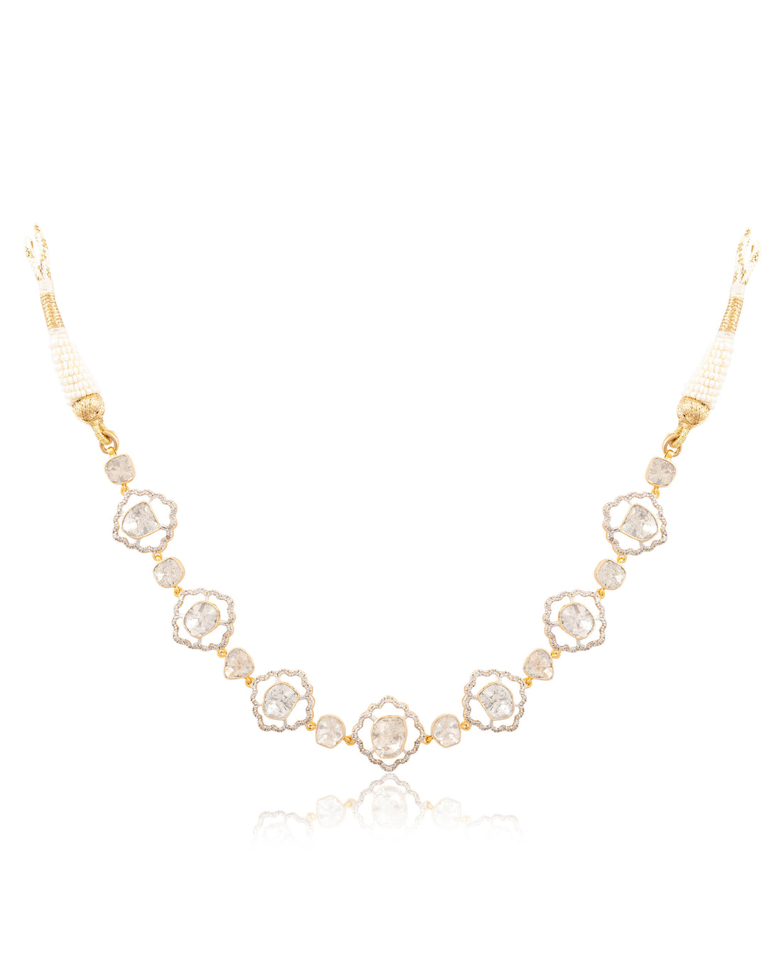 Priyanka Choker And Latika Tops Polki And Diamond Set