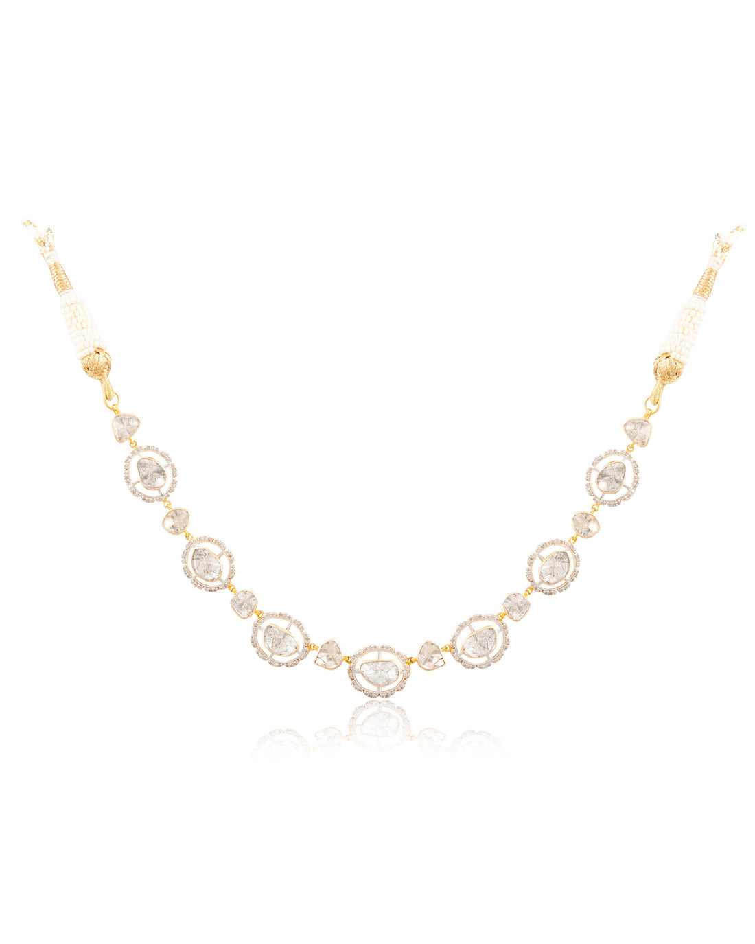 Prerna Choker And Laveena Long Earrings Polki And Diamond Set