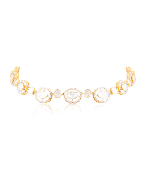 Prerna Choker And Laveena Long Earrings Polki And Diamond Set
