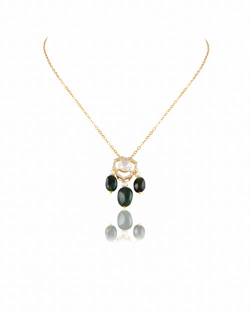 Anushka Polki And Diamond Pendant