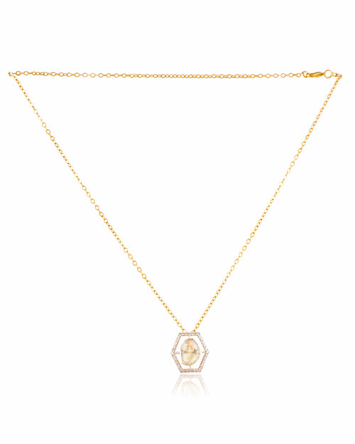 Kirti Polki And Diamond Pendant