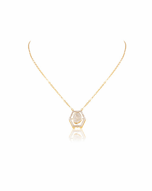 Kirti Polki And Diamond Pendant