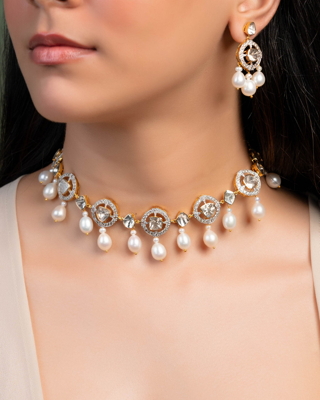 Yukta Polki And Diamond Long Earrings