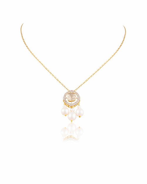 Rukshar Polki And Diamond Pendant