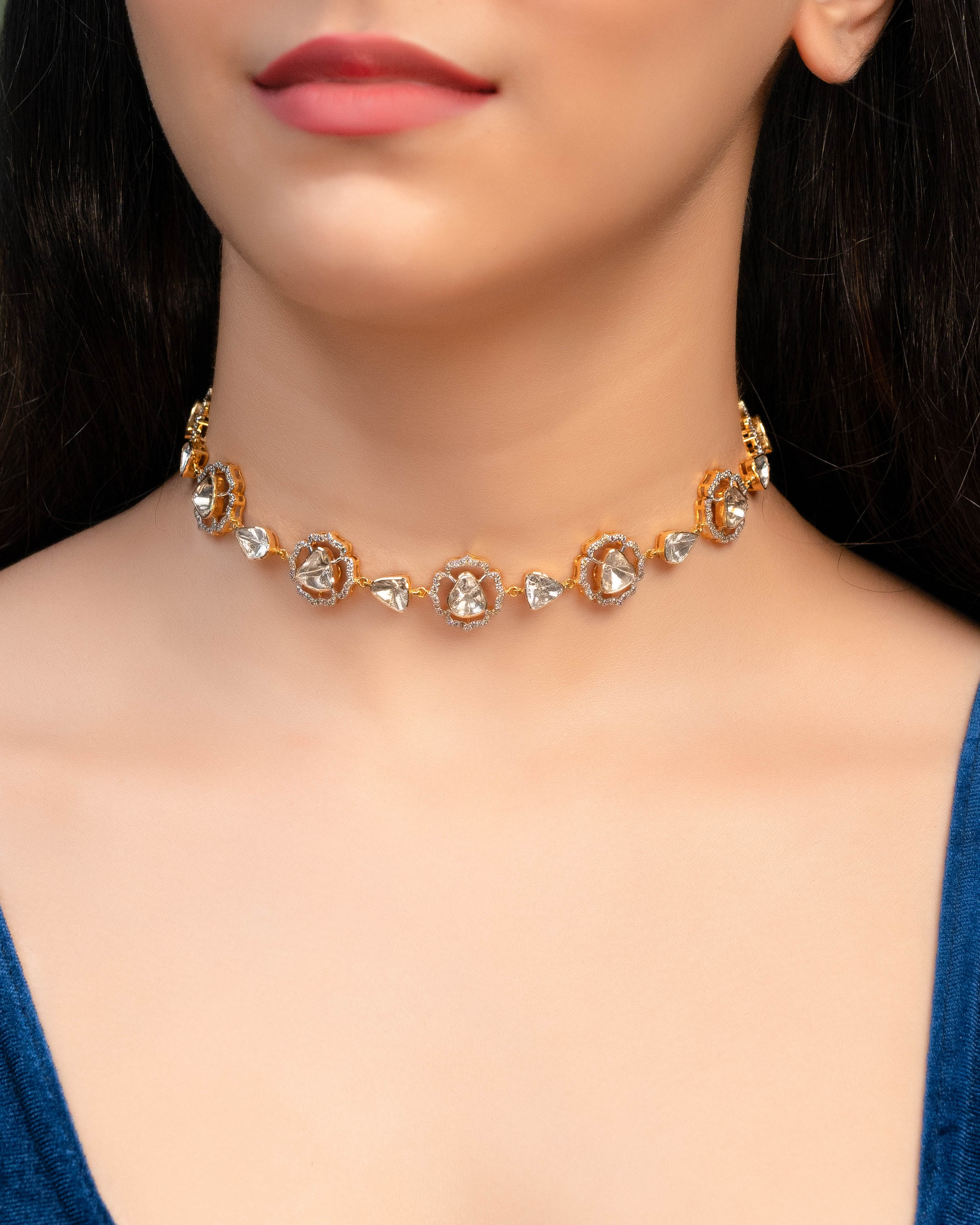 Lafiza Polki And Diamond Choker