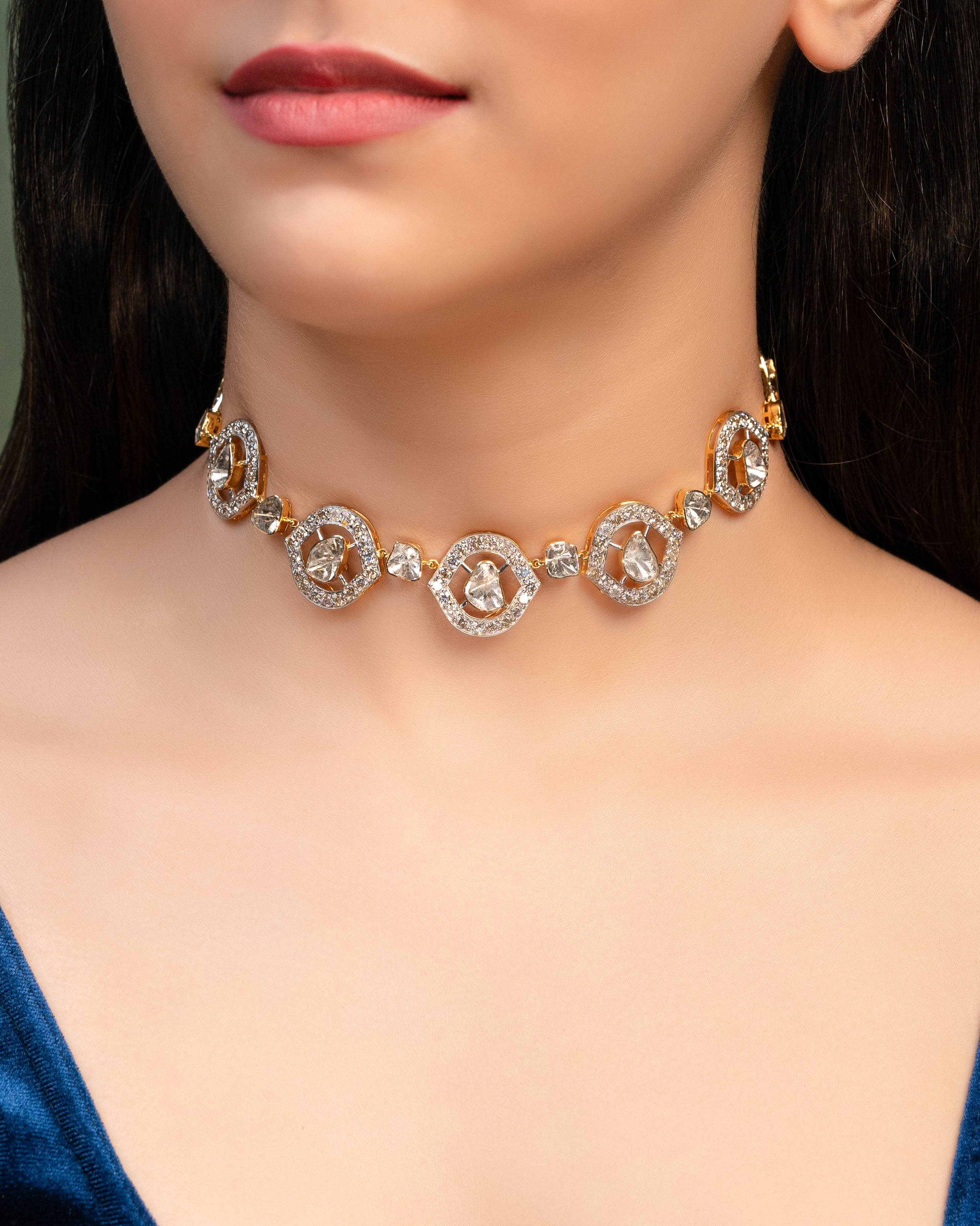 Anchal Polki And Diamond Choker