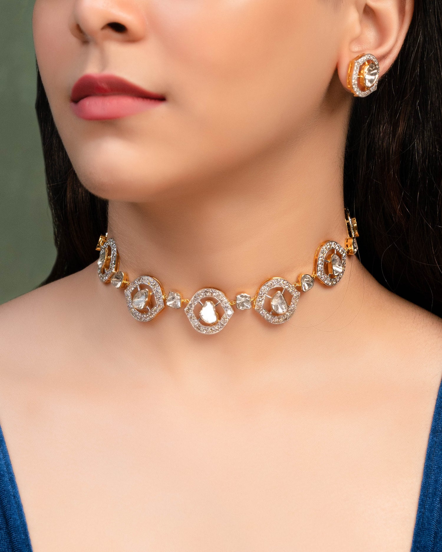 Anchal Polki And Diamond Choker