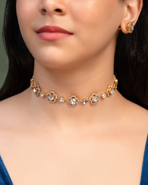 Nazriya Polki And Diamond Tops
