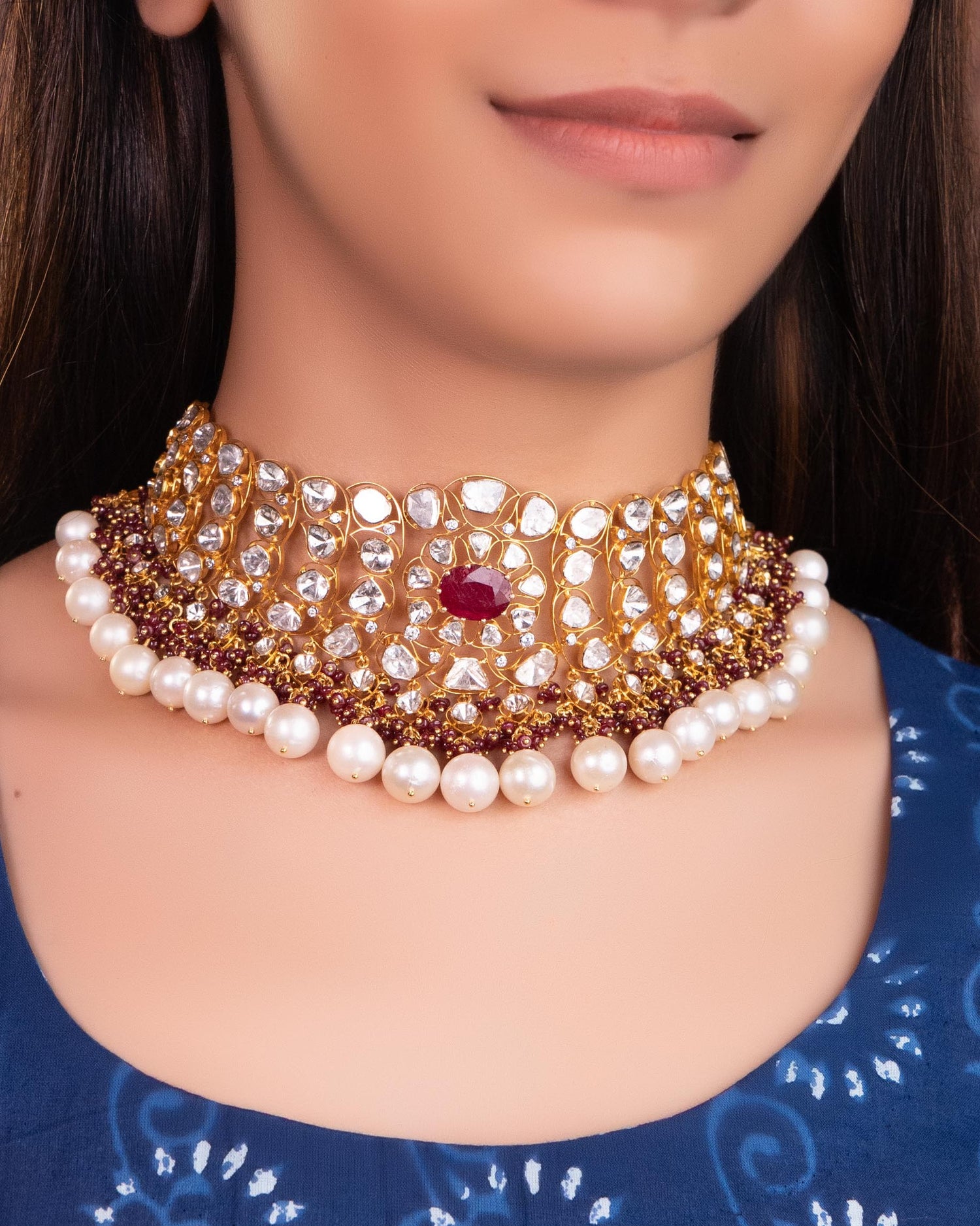 Samrin Polki And Diamond Necklace – Tyaani Jewellery LLP