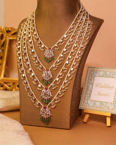 Hazel Polki And Diamond Long Necklace - Main Image