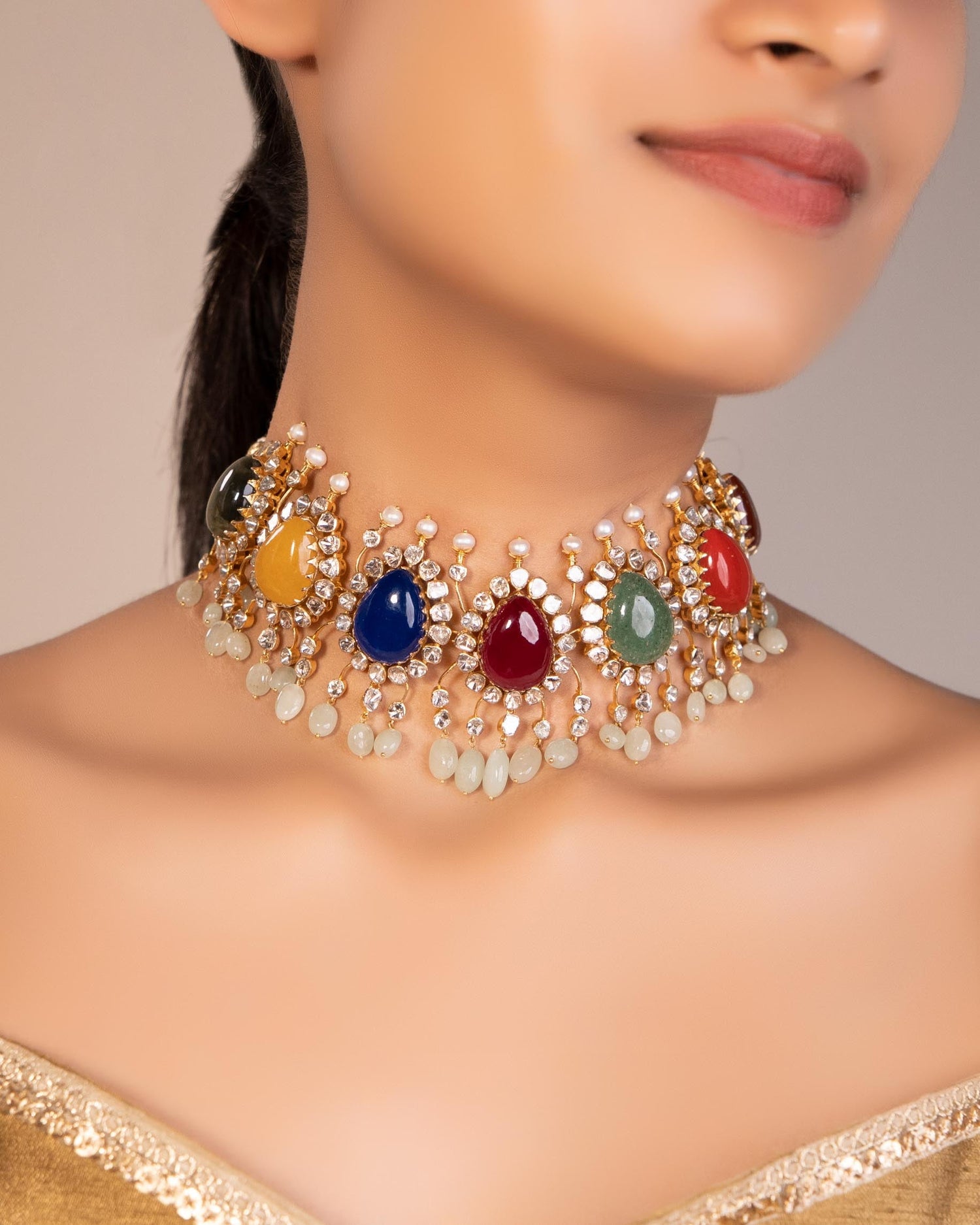 Ruksat Choker And Alia Jhumkas Polki Set