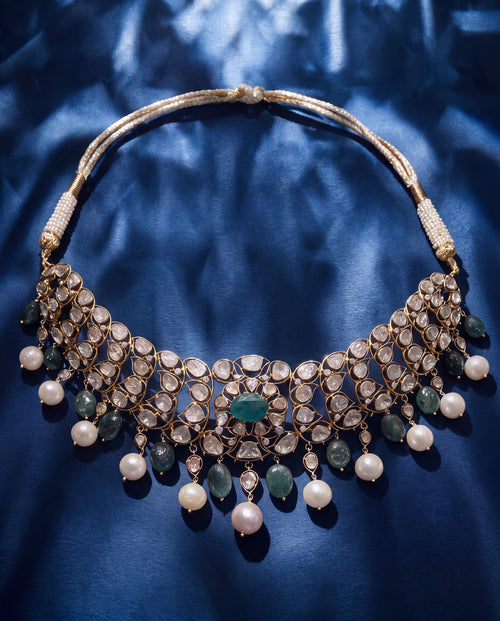 Vishaka Polki And Diamond Necklace
