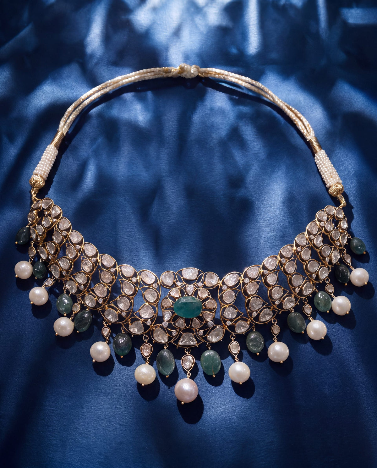 Vishaka Polki And Diamond Necklace
