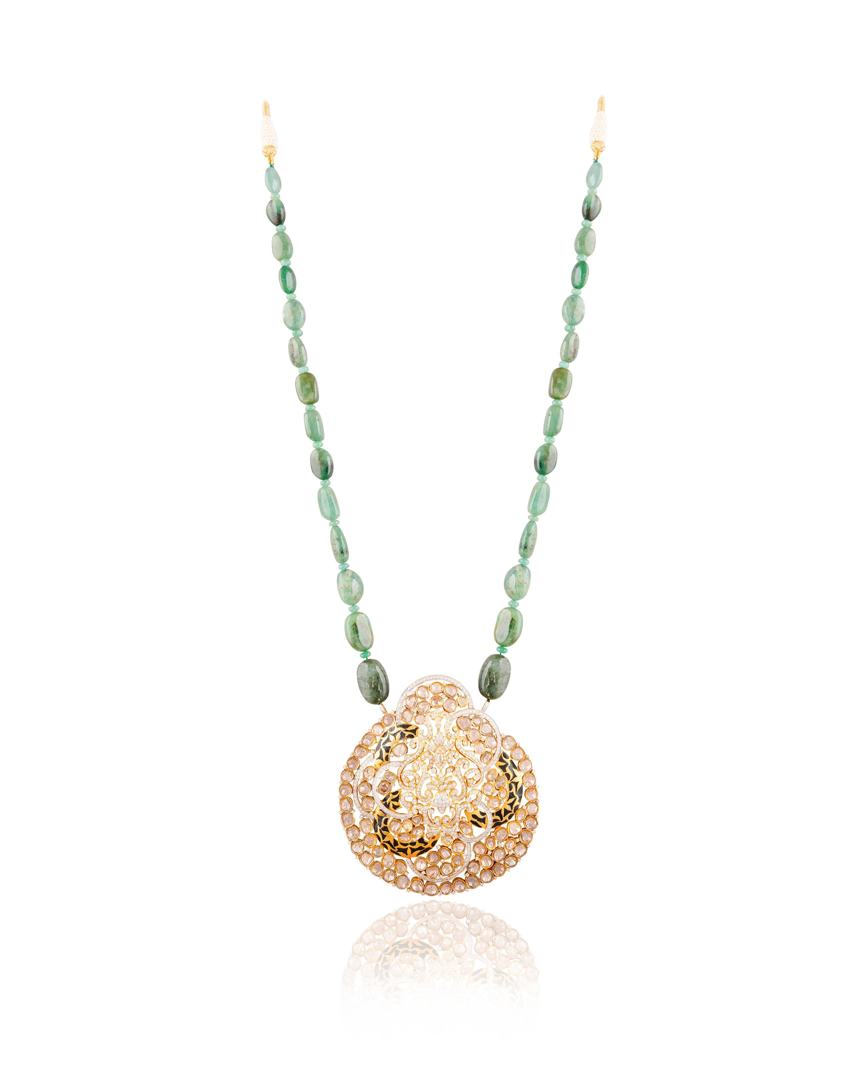 Kirti Polki And Diamond Bead Pendant