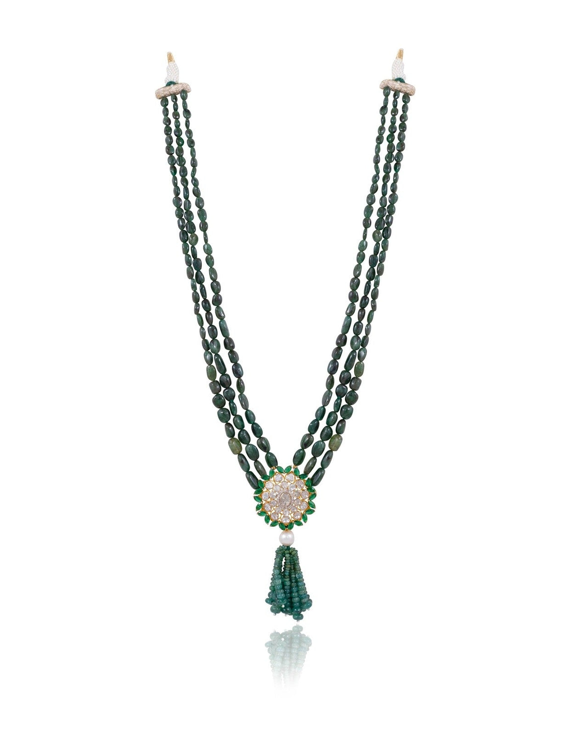 Evie Bead Pendant And Aaravi Tops Polki And Diamond Set