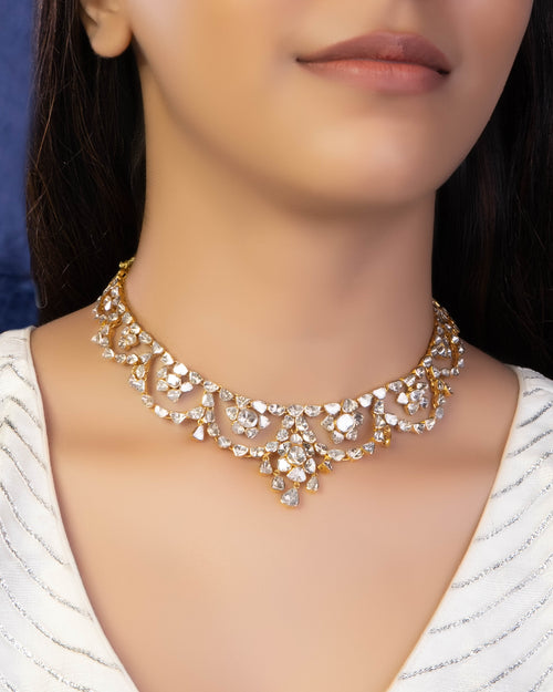 Zanaida Necklace And Saloni Necklace Polki Set