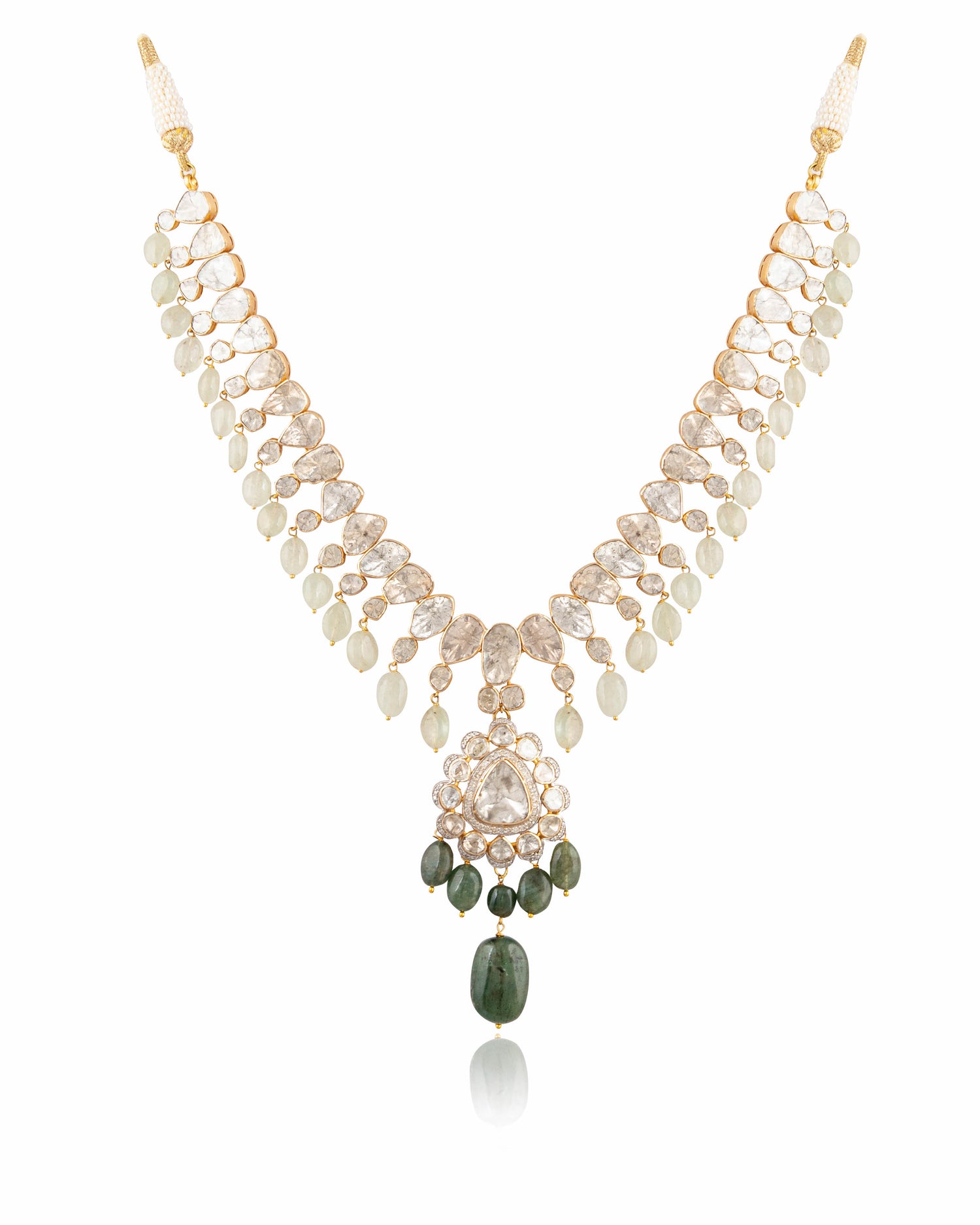 Reshma Polki And Diamond Necklace