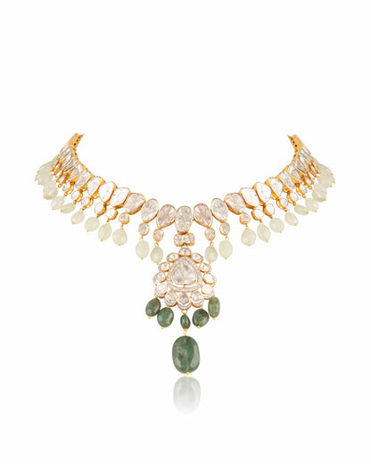 Reshma Polki And Diamond Necklace