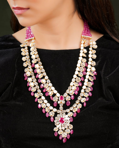 Vanshita Polki And Diamond Long Necklace