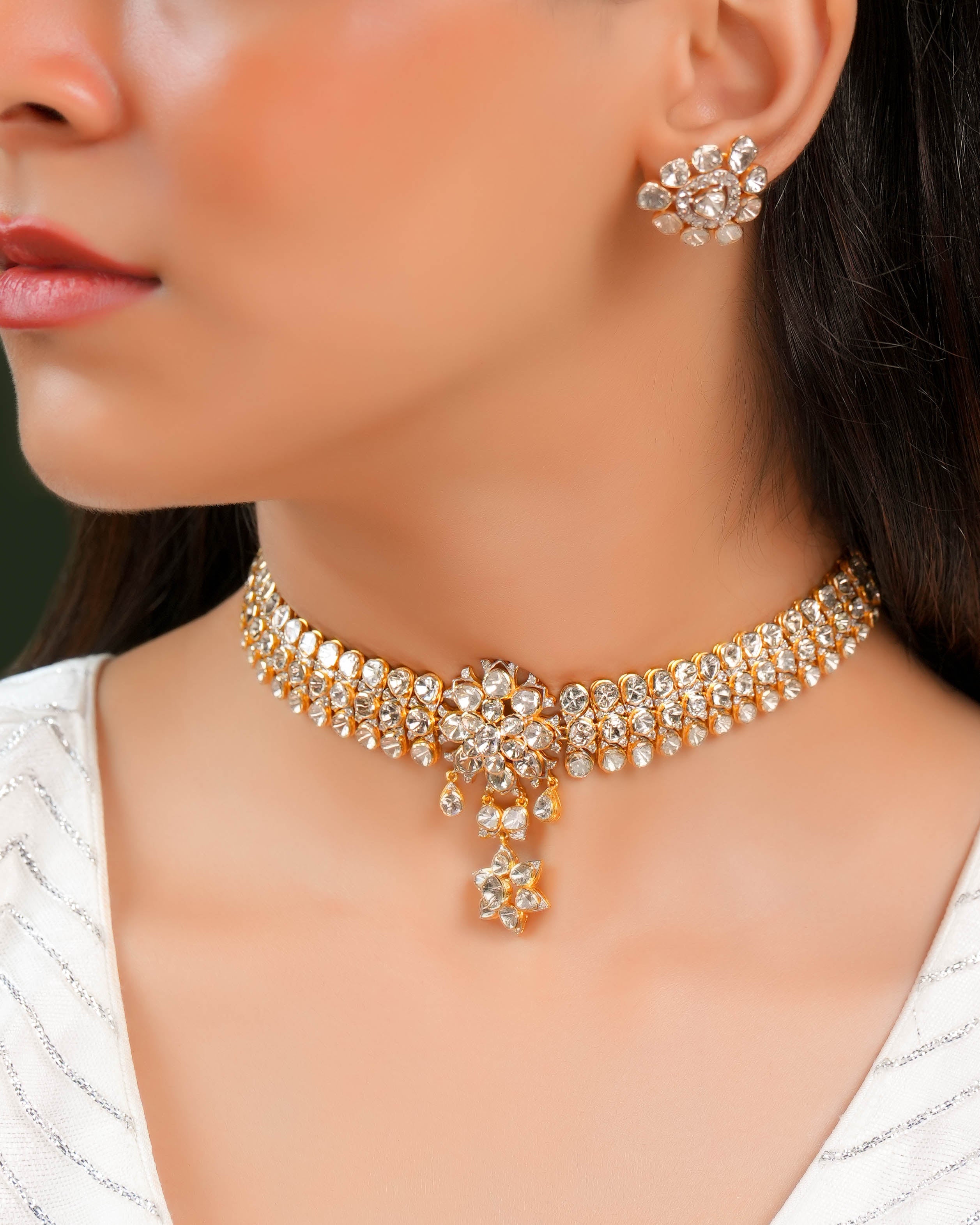 Zufia Polki And Diamond Choker