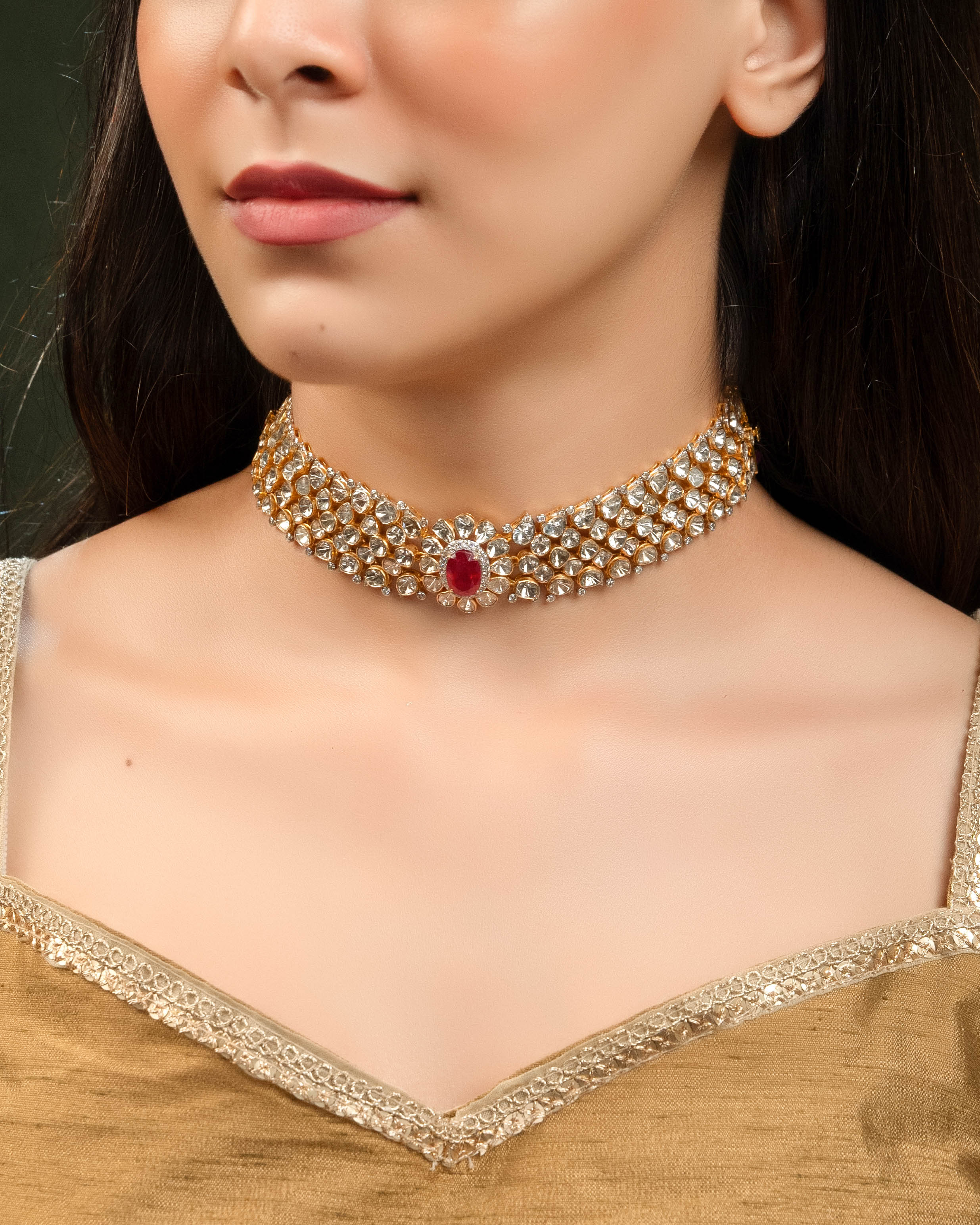 Anaya Polki And Diamond Necklace