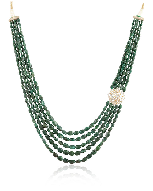 Aarunashi Polki And Diamond Bead Pendant